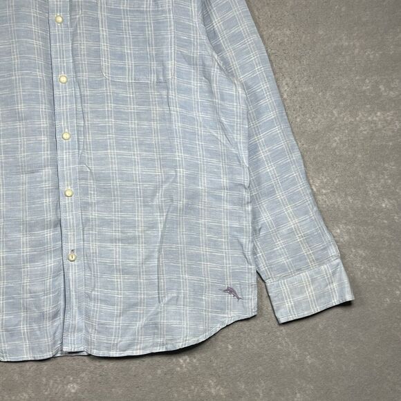 Tommy Bahama Shirt Mens XL Light Blue 100% Linen Long Sleeve Button Up - Picture 4 of 13